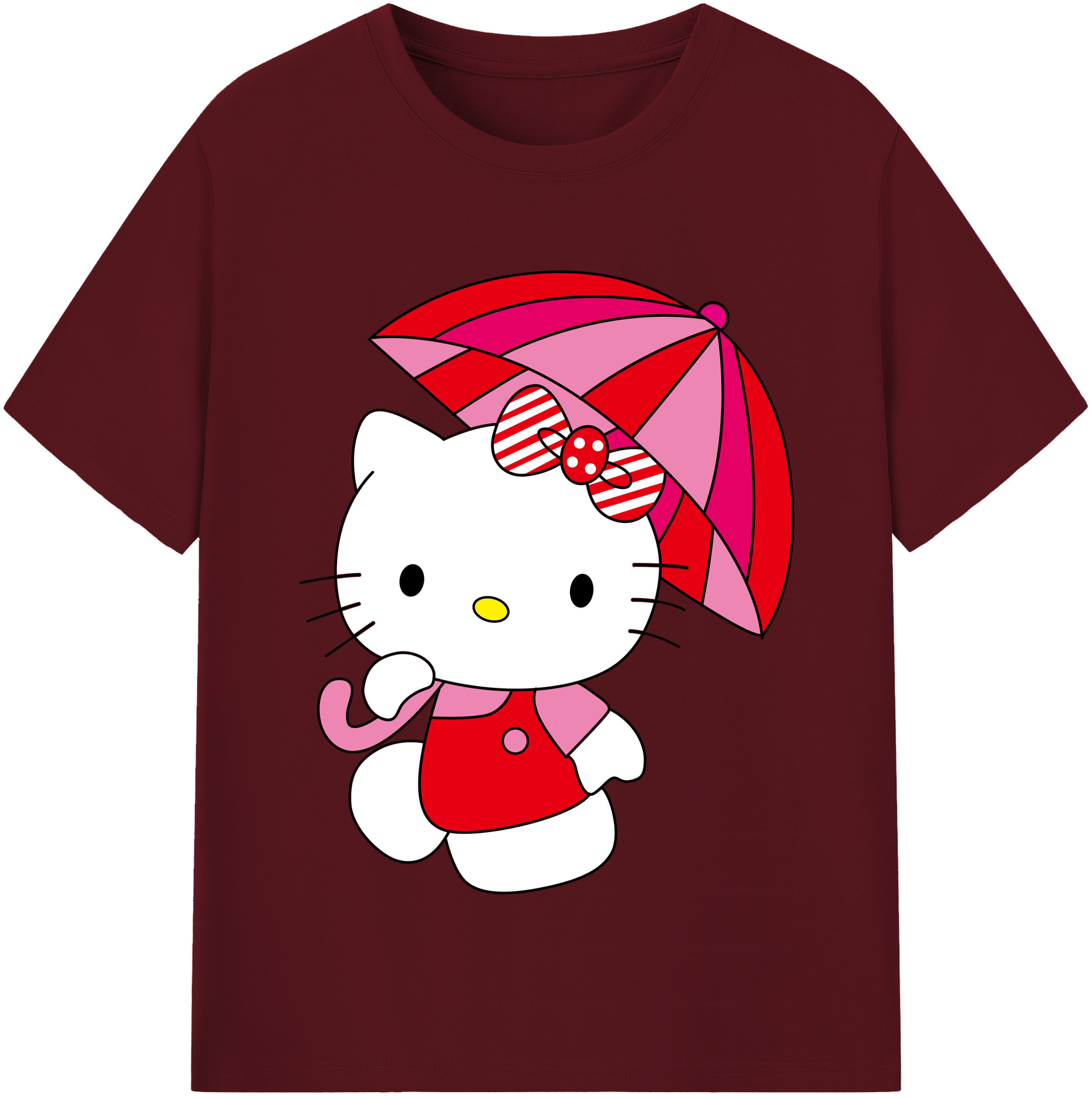 （画像用） Hello Kitty ハローキティ 綿100％半袖Tシャツ（フロントプリント）